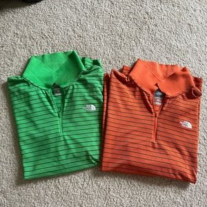 Good condition, 2 Lg North Face Men’s golf polos